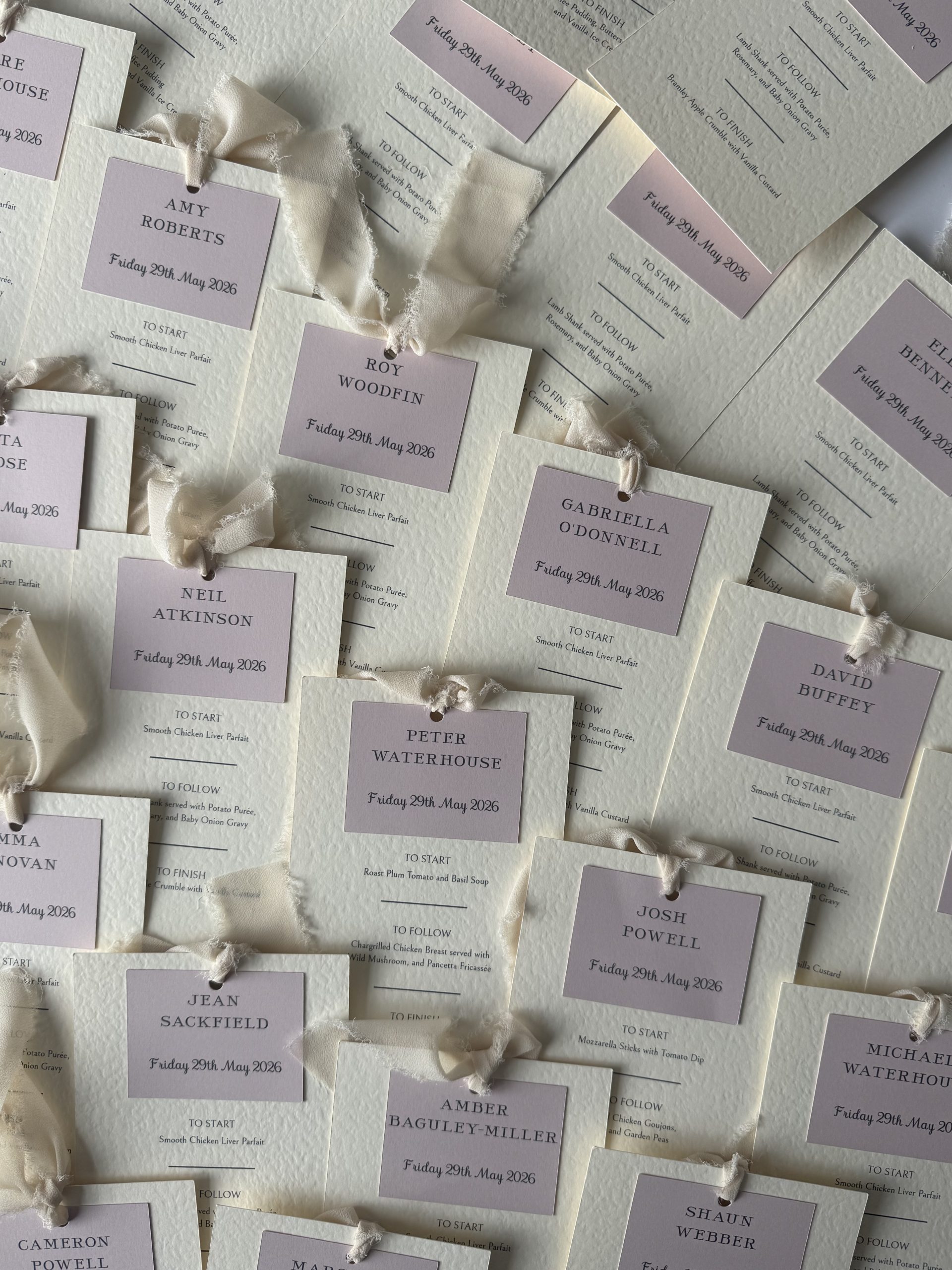 Wedding Guest Menu and Name Tag - Image 10