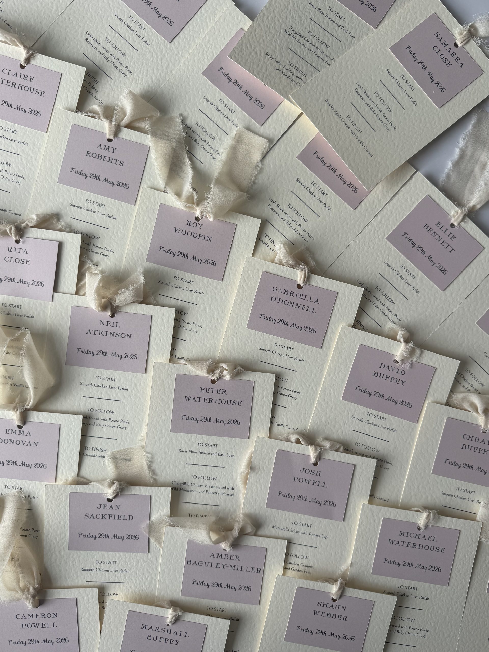 Wedding Guest Menu and Name Tag - Image 11