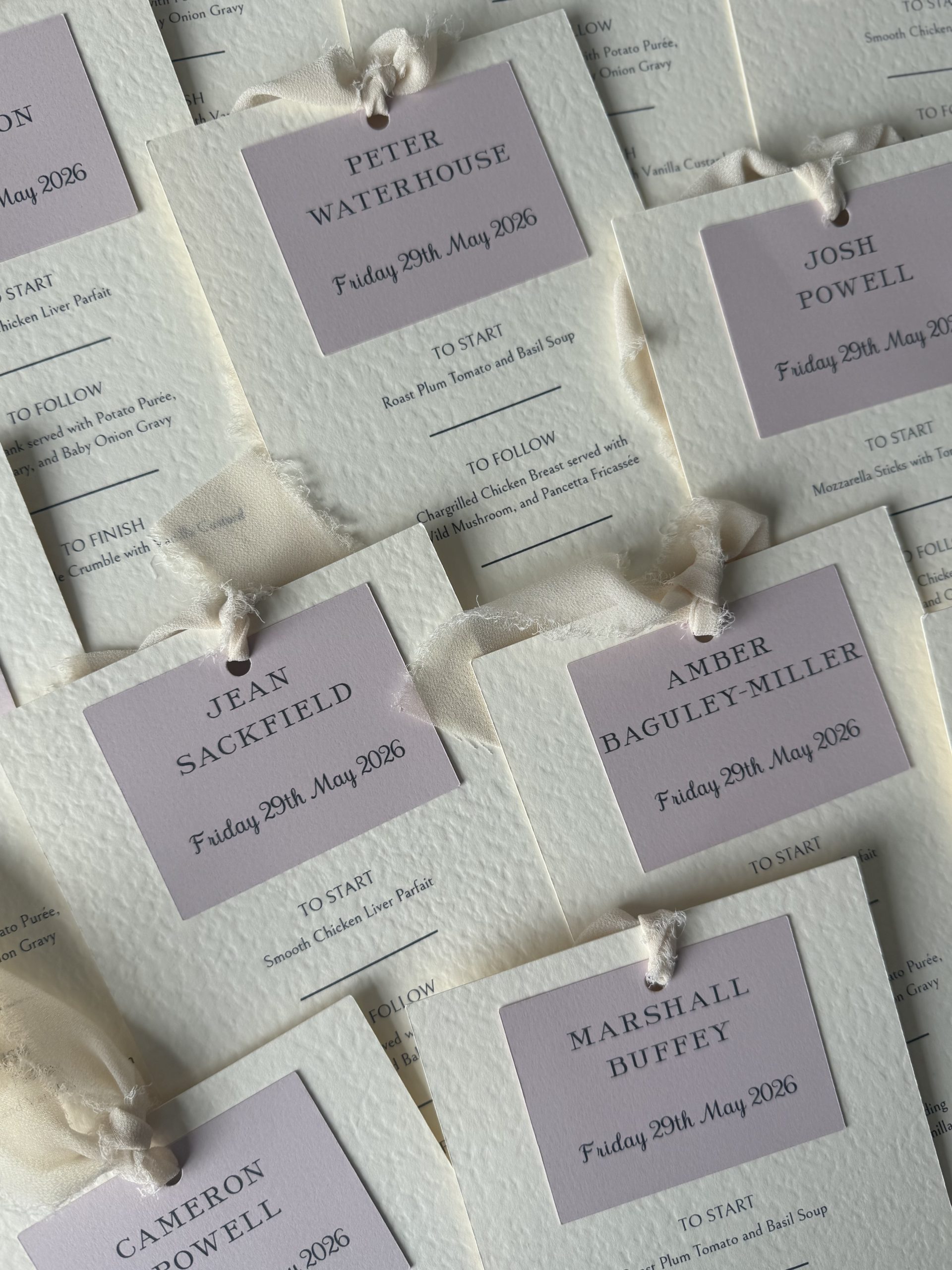 Wedding Guest Menu and Name Tag - Image 12