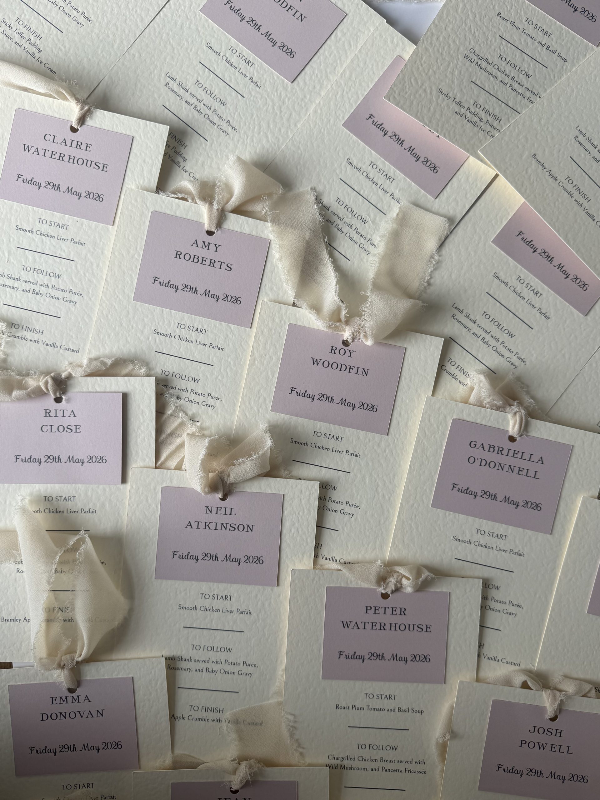 Wedding Guest Menu and Name Tag - Image 13