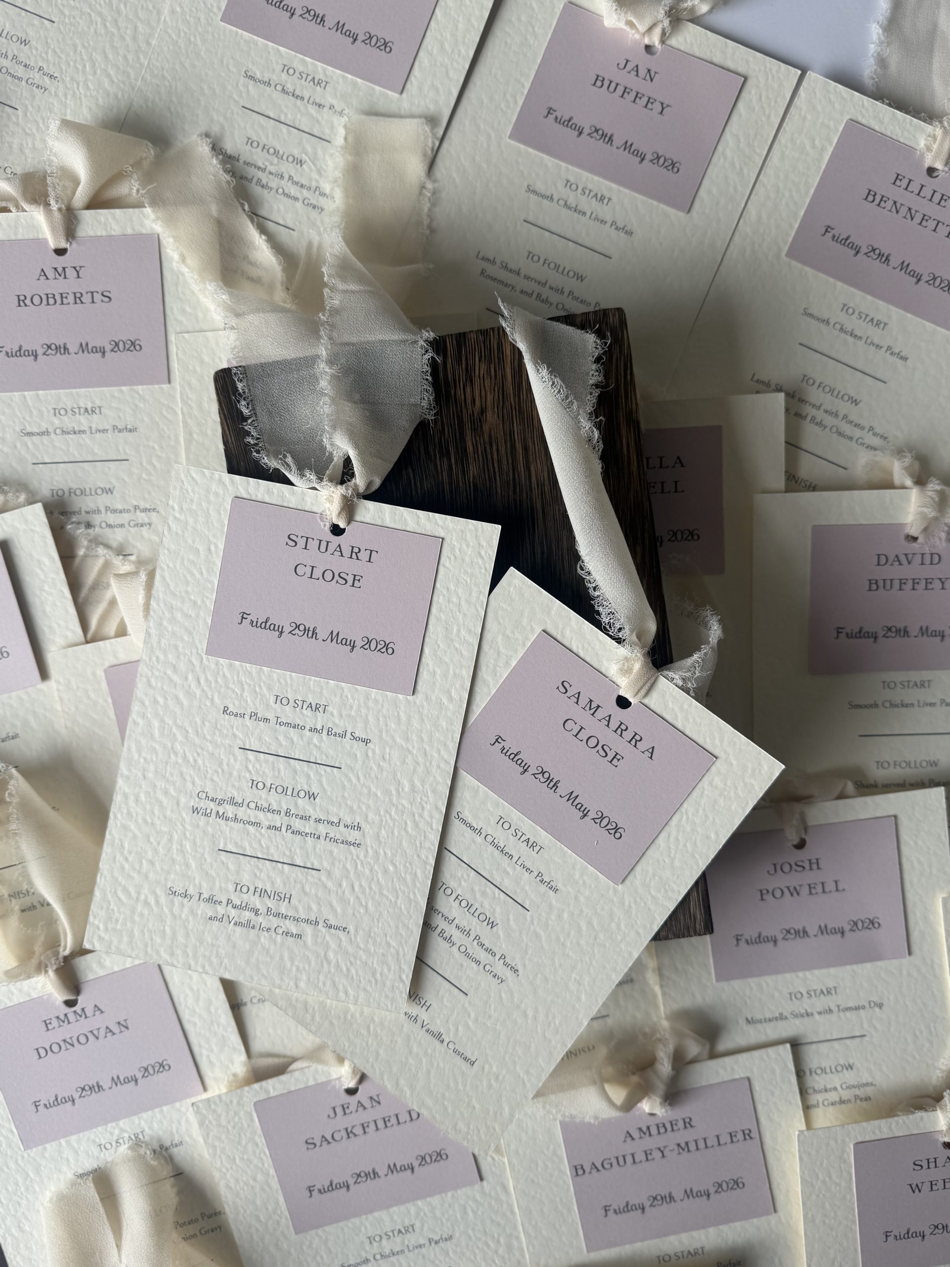 Wedding Guest Menu and Name Tag - Image 14