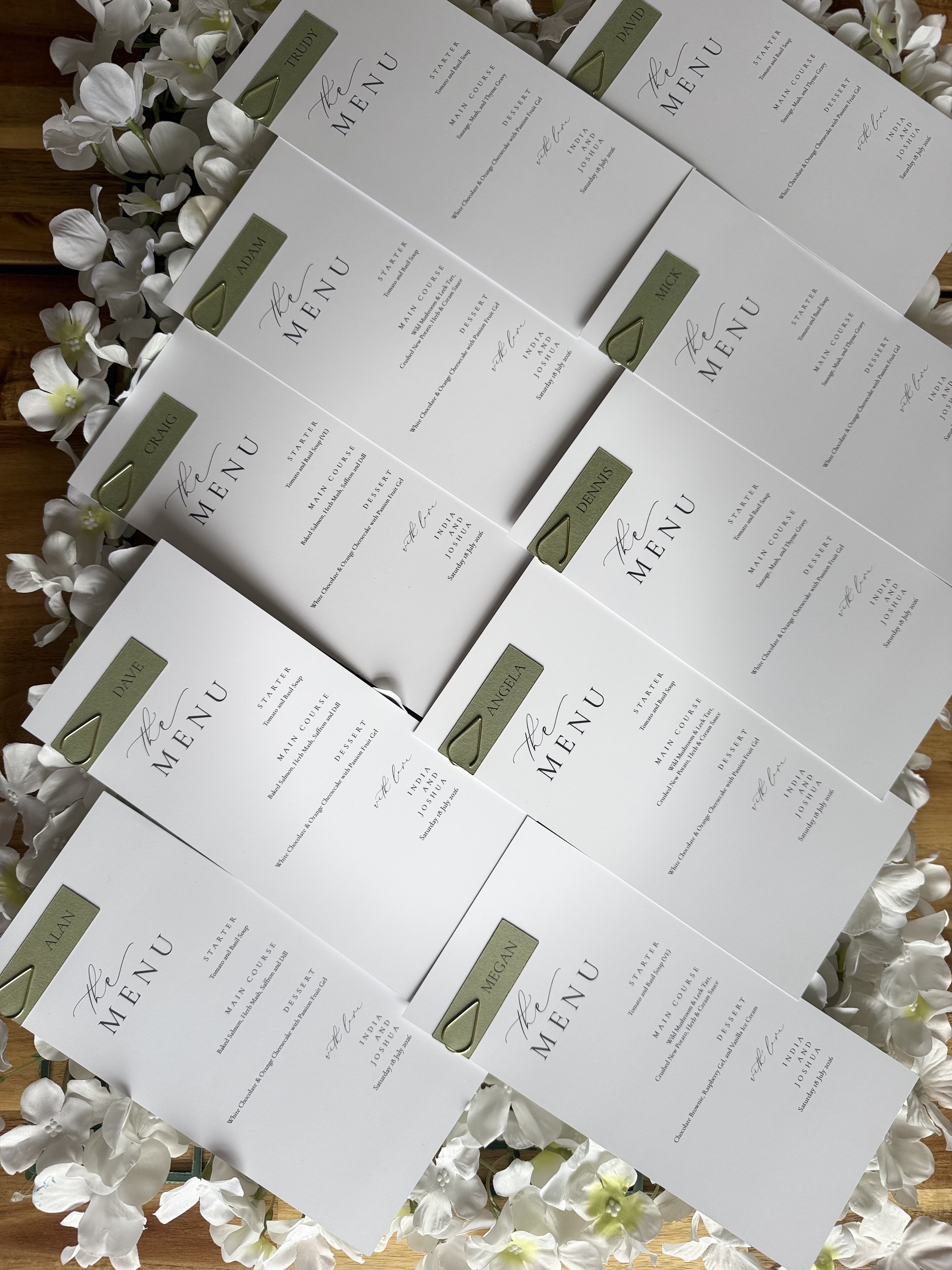 Wedding Guest Menu and Name Tag - Image 23