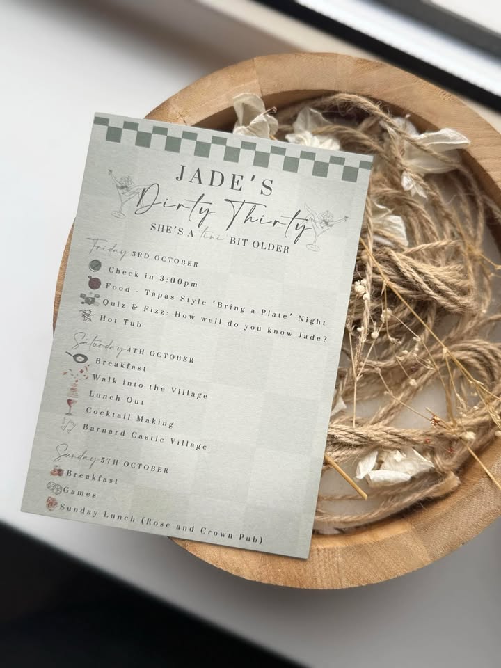 Personalised Birthday Itinerary